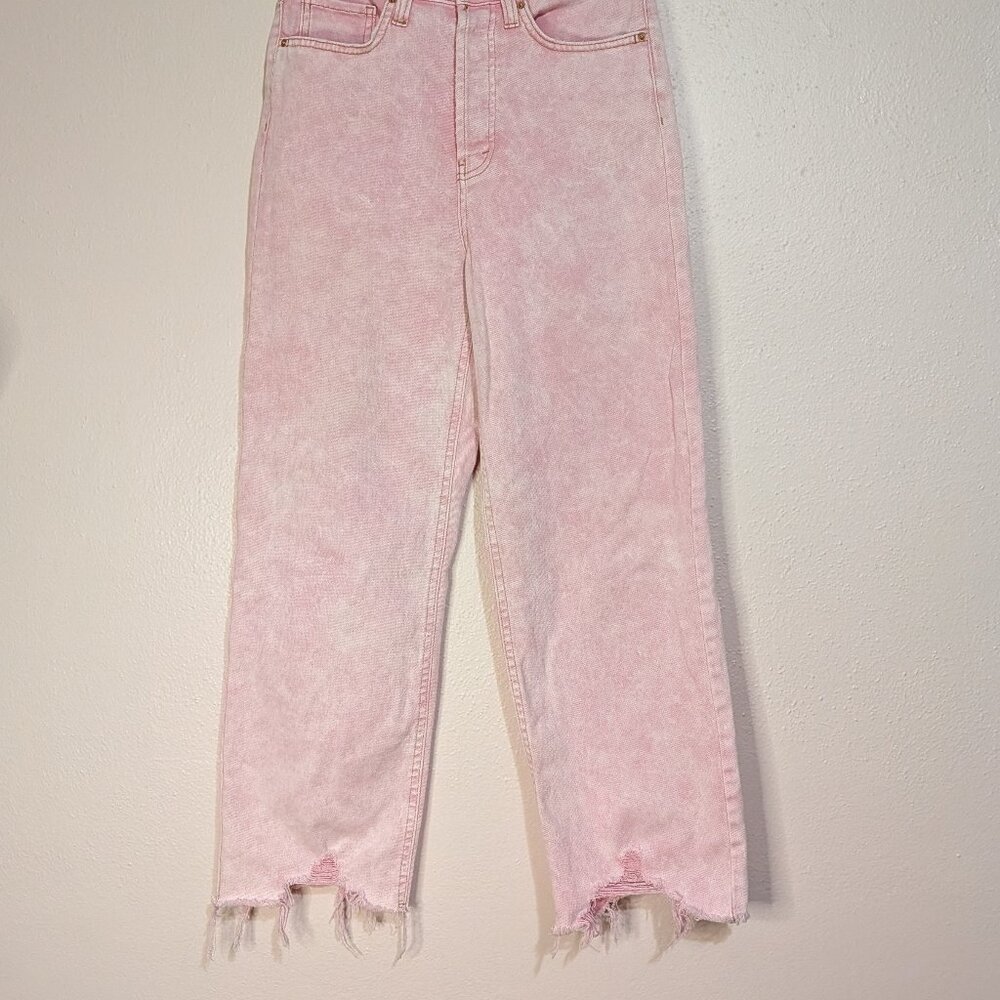 ⭐Wild Fable Women's Jeans Pants Pink Straight High Rise Cotton Blend Size 4⭐ - Picture 6 of 14